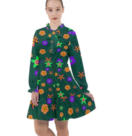 Cheetah Floral All Frills Chiffon Dress