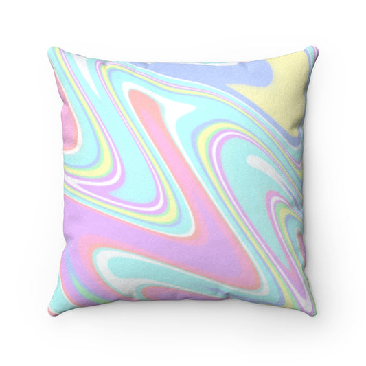 pastel rainbow Faux Suede Square Pillow