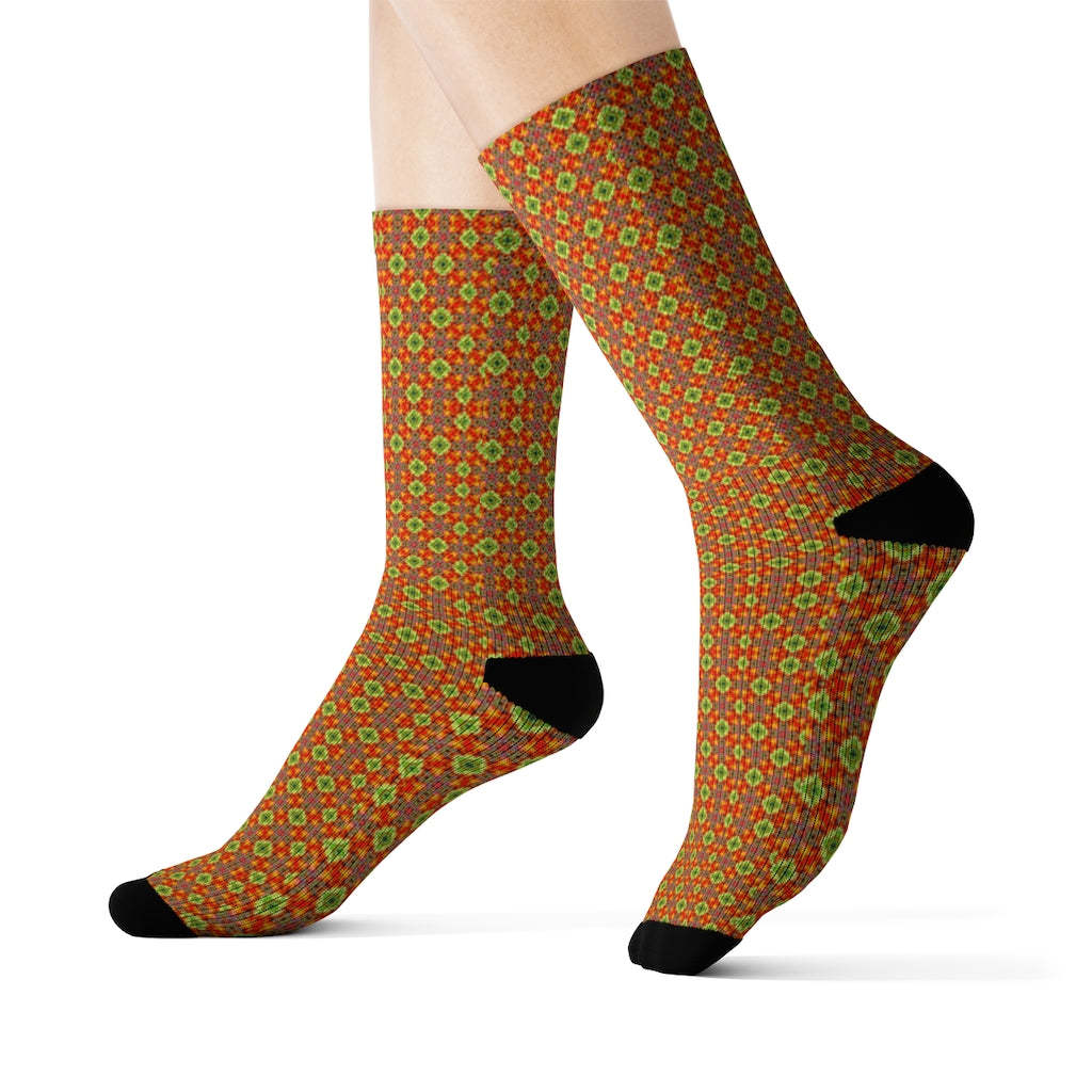 Pumpkin Kaleidoscope Sublimation Socks
