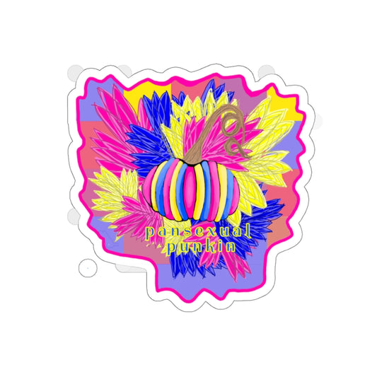 pansexual flag pumpkin Kiss-Cut Stickers