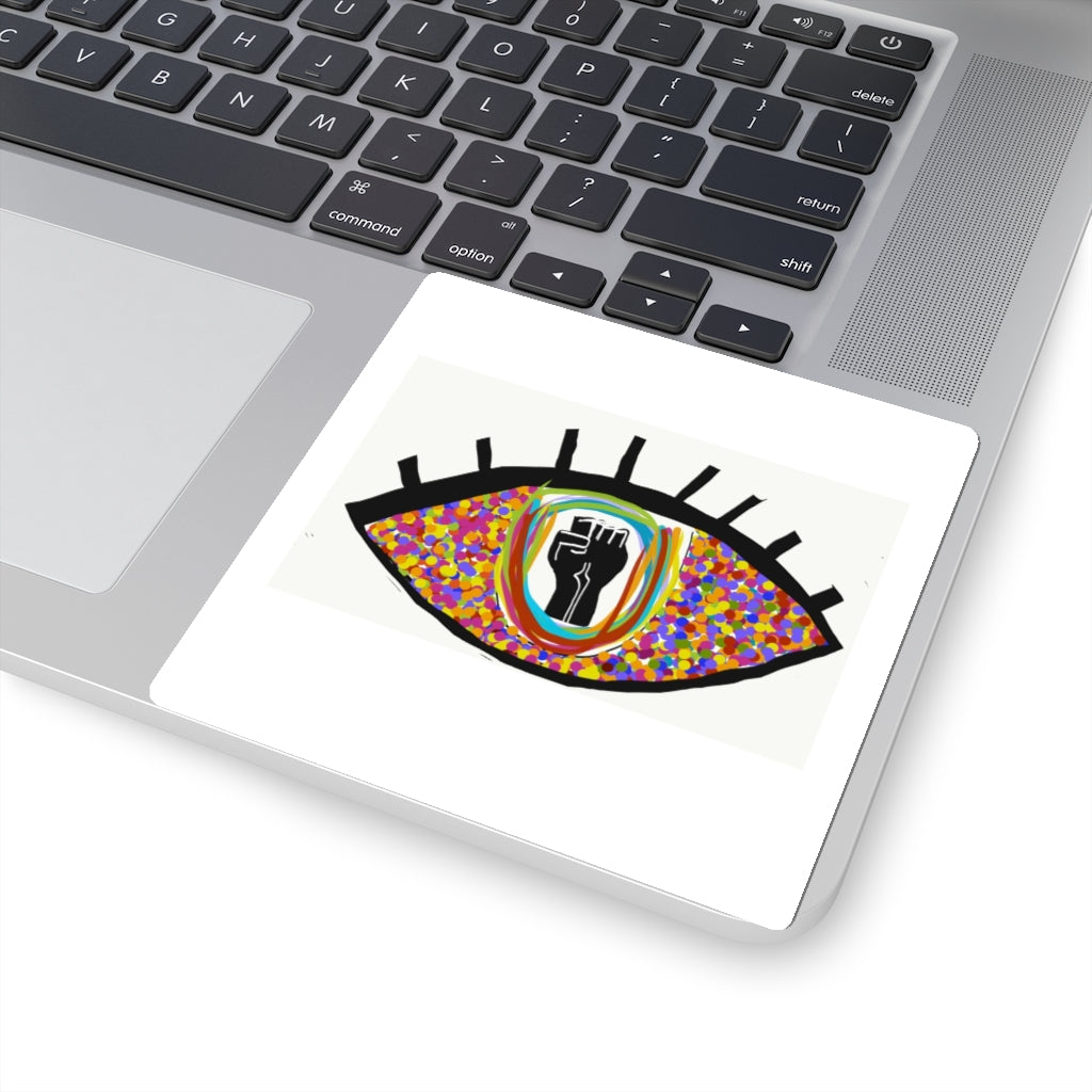 black lives matter eye on white Kiss-Cut Stickers
