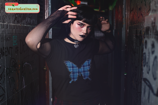 Club X Butterfly Patch Blue Cotton Tee