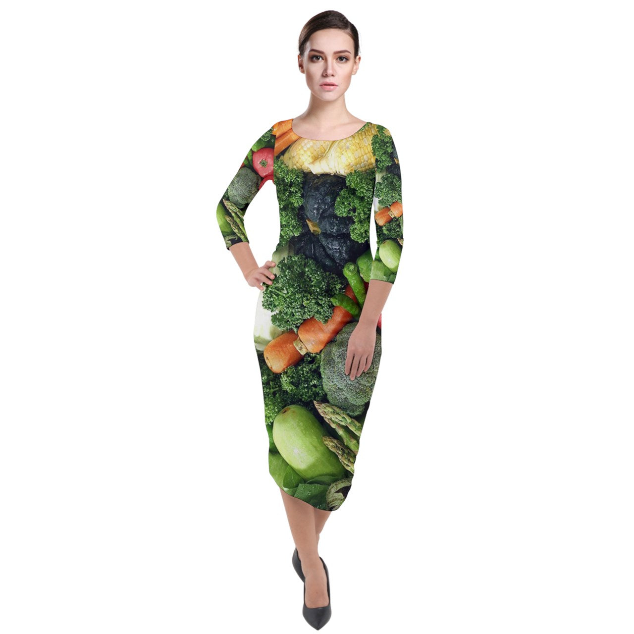 Veggie Sticks Velour Bodycon Dress