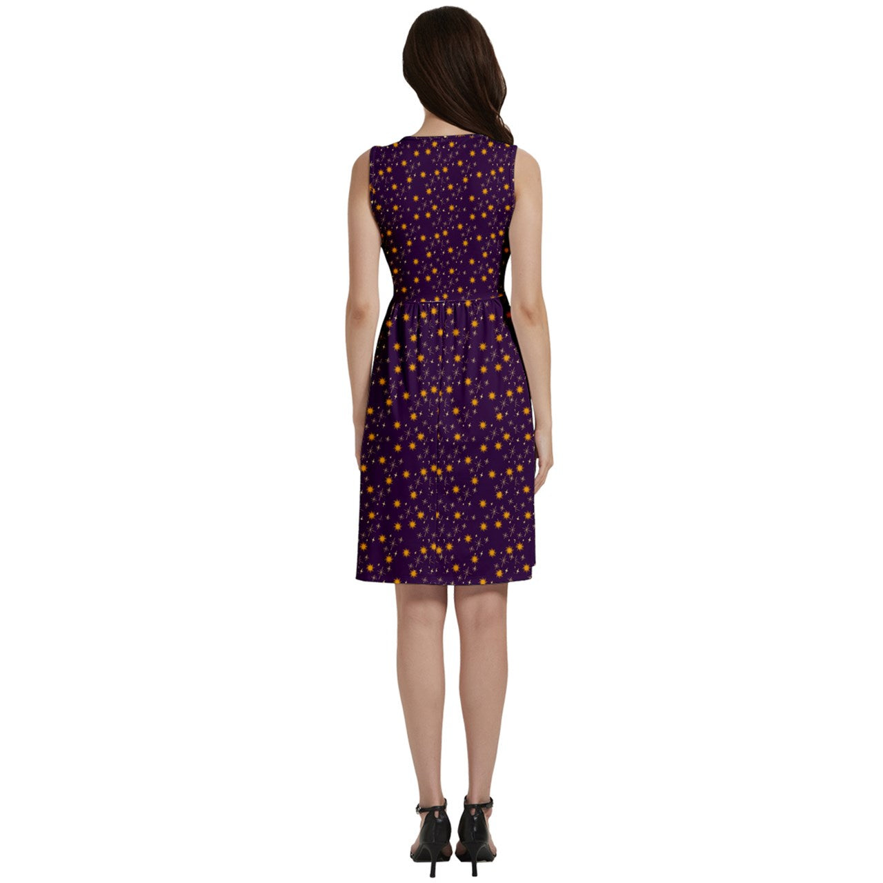 Purple Whimsy Button Dress With Pocket