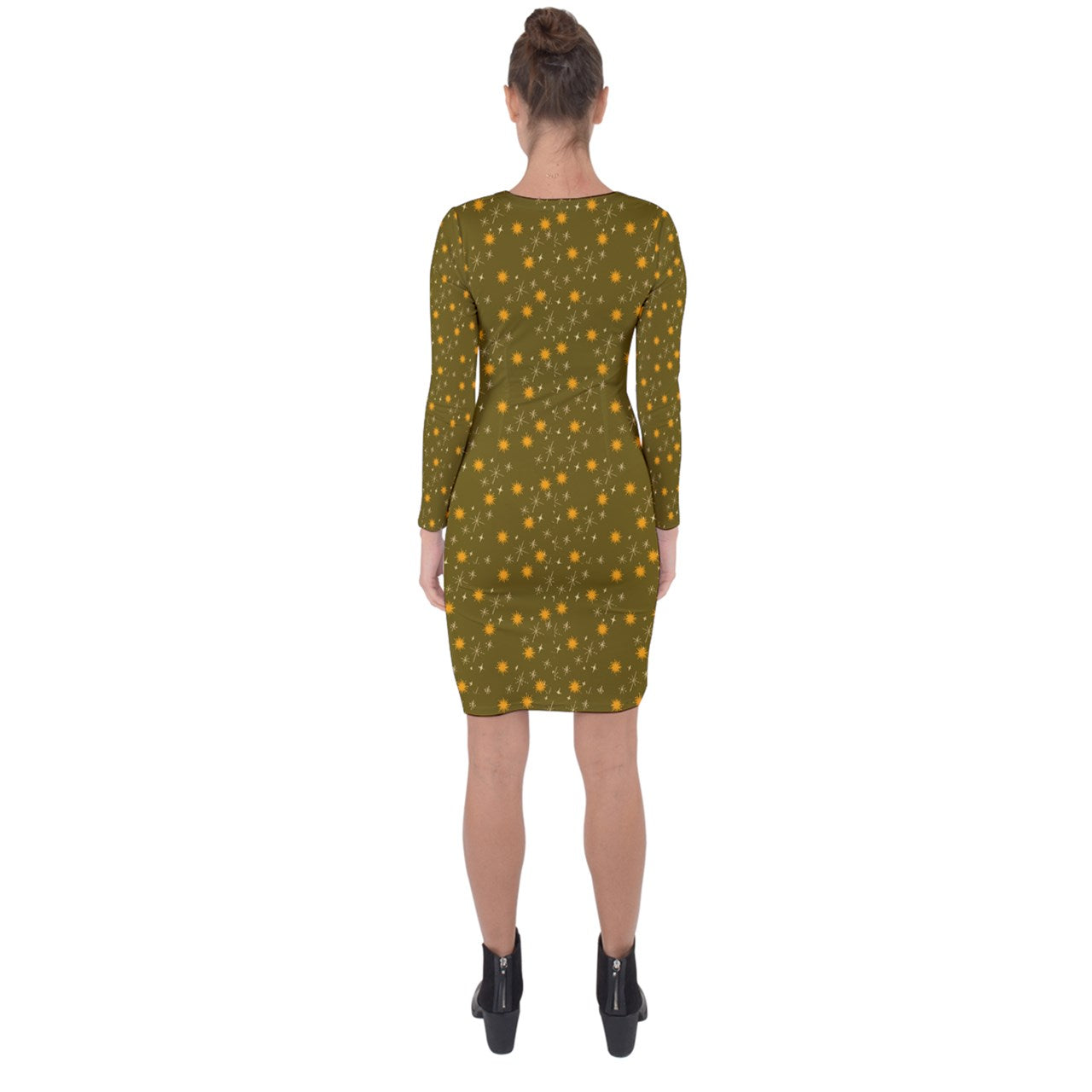 Green Whimsy Asymmetric Cut-Out Shift Dress