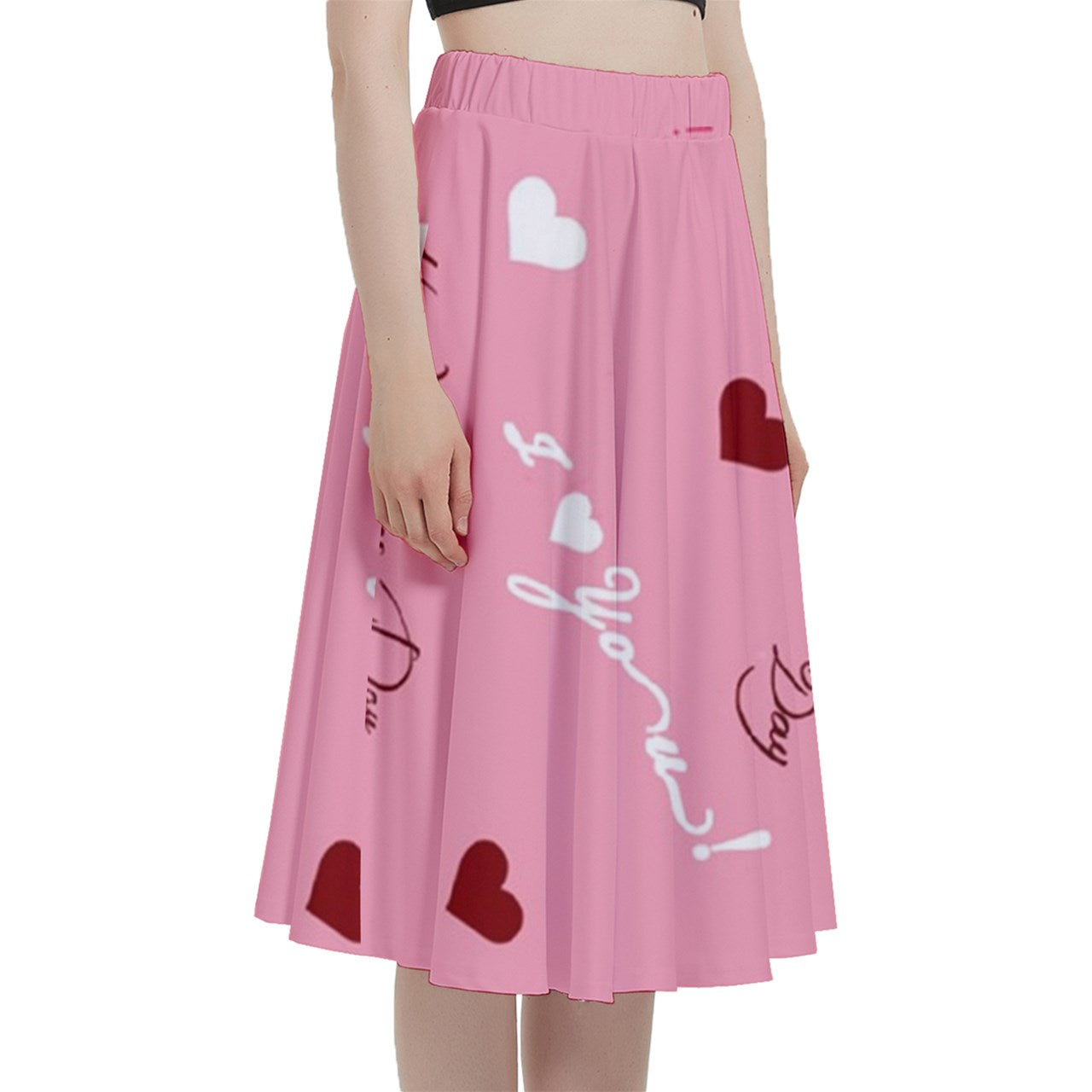 Sweet Valentine Midi Skirt With Pocket