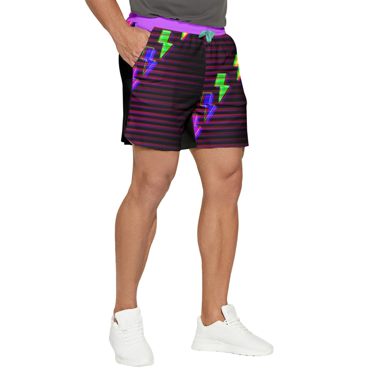 Eclectic Bolt dark Runner Shorts