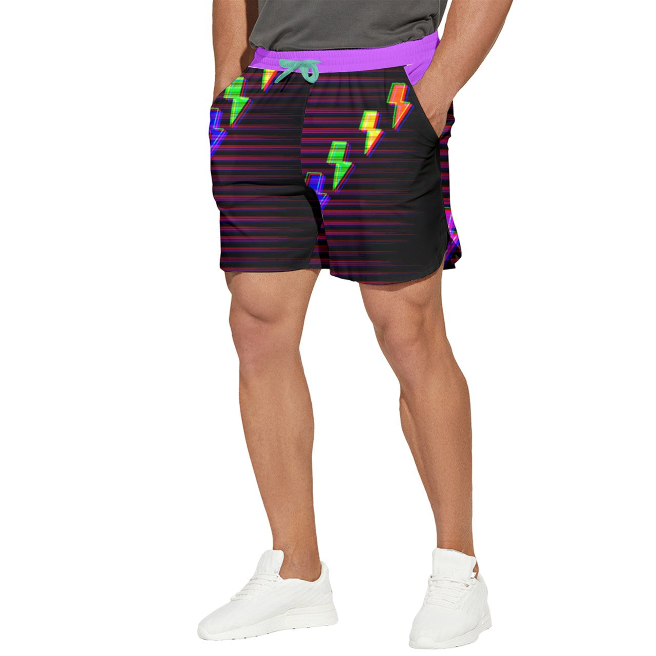 Eclectic Bolt dark Runner Shorts