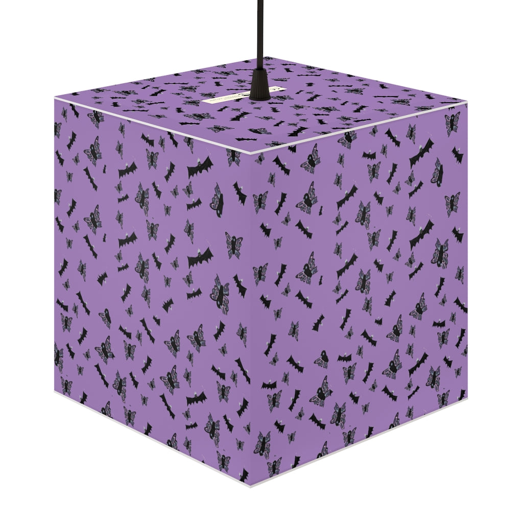 Butterflies and Bats purple cube Lamp