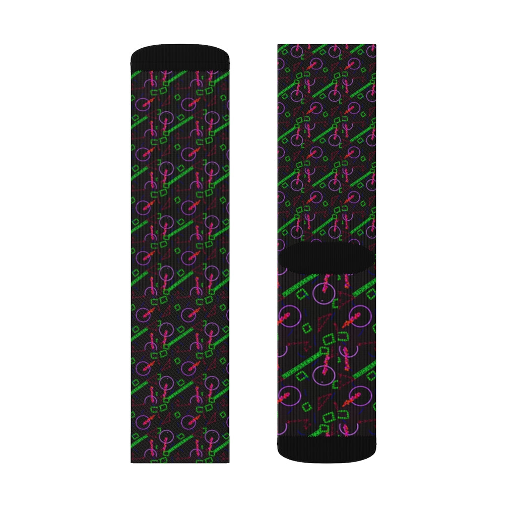 Purple Vector Shapes Sublimation Socks