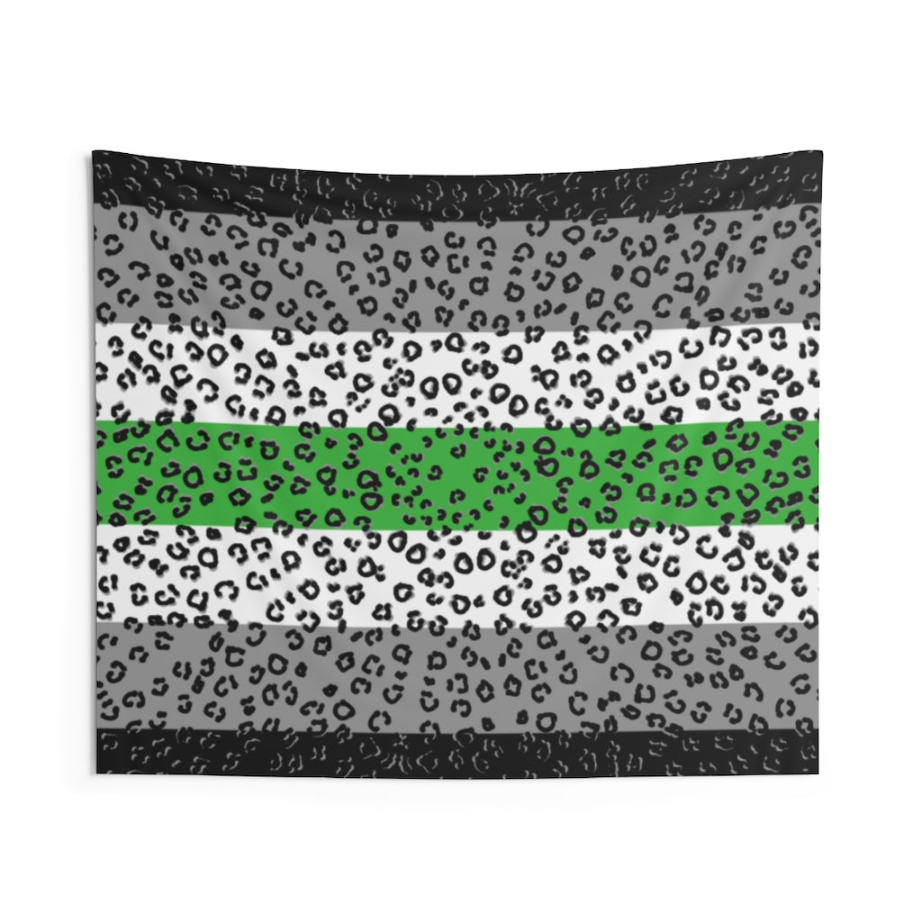 Agender Flag Cheetah Wall Tapestries