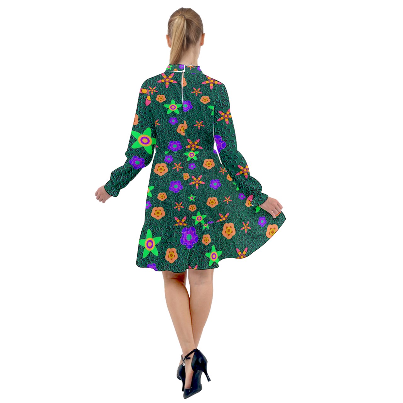 Cheetah Floral  All Frills Chiffon Dress