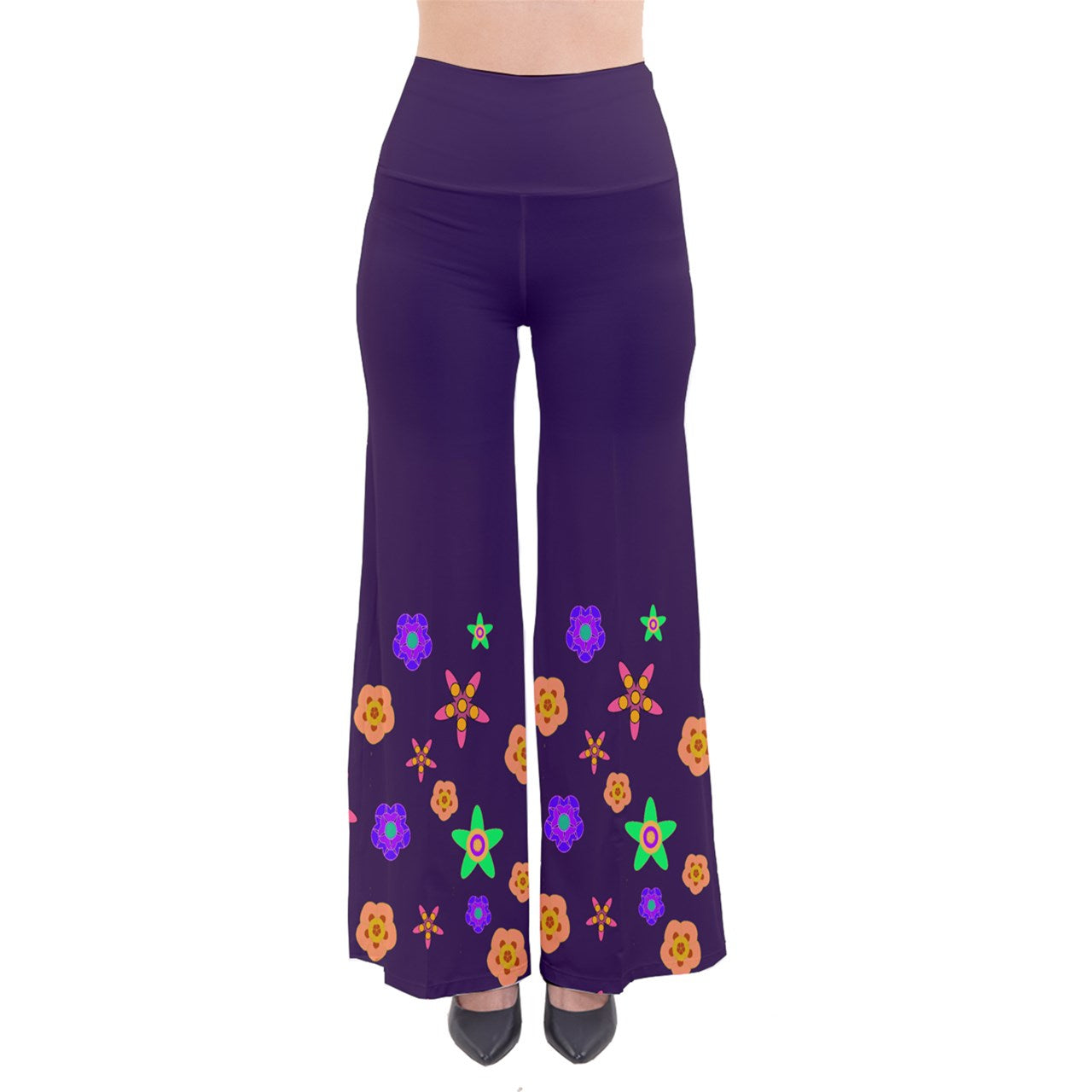 Purple Indigo Flower So Vintage Palazzo Pants
