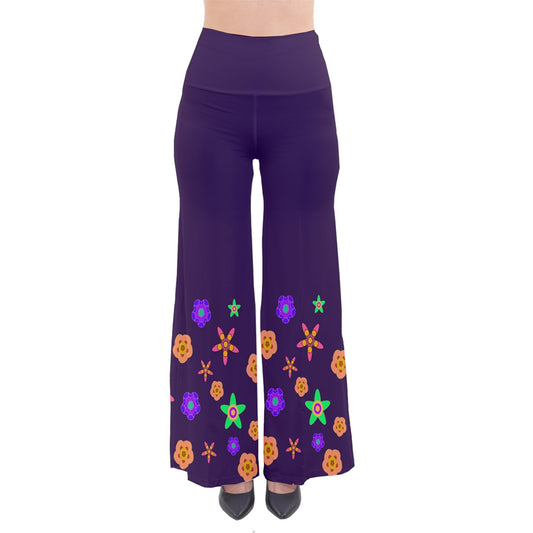 Purple Indigo Flower So Vintage Palazzo Pants