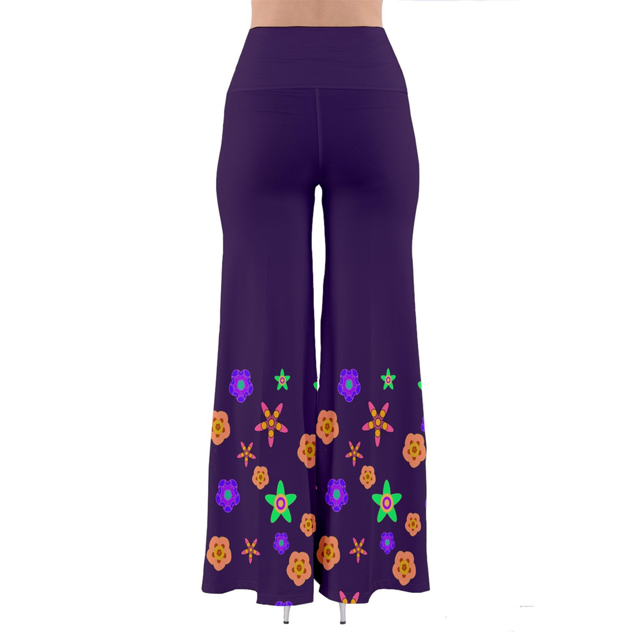 Purple Indigo Flower So Vintage Palazzo Pants