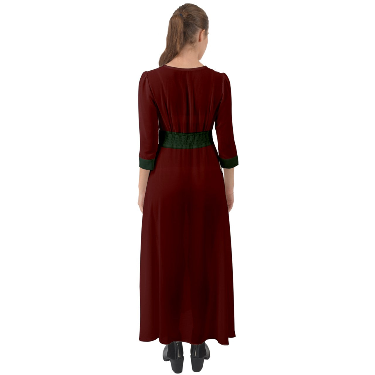 Green Strap Red Button Up Boho Maxi Dress