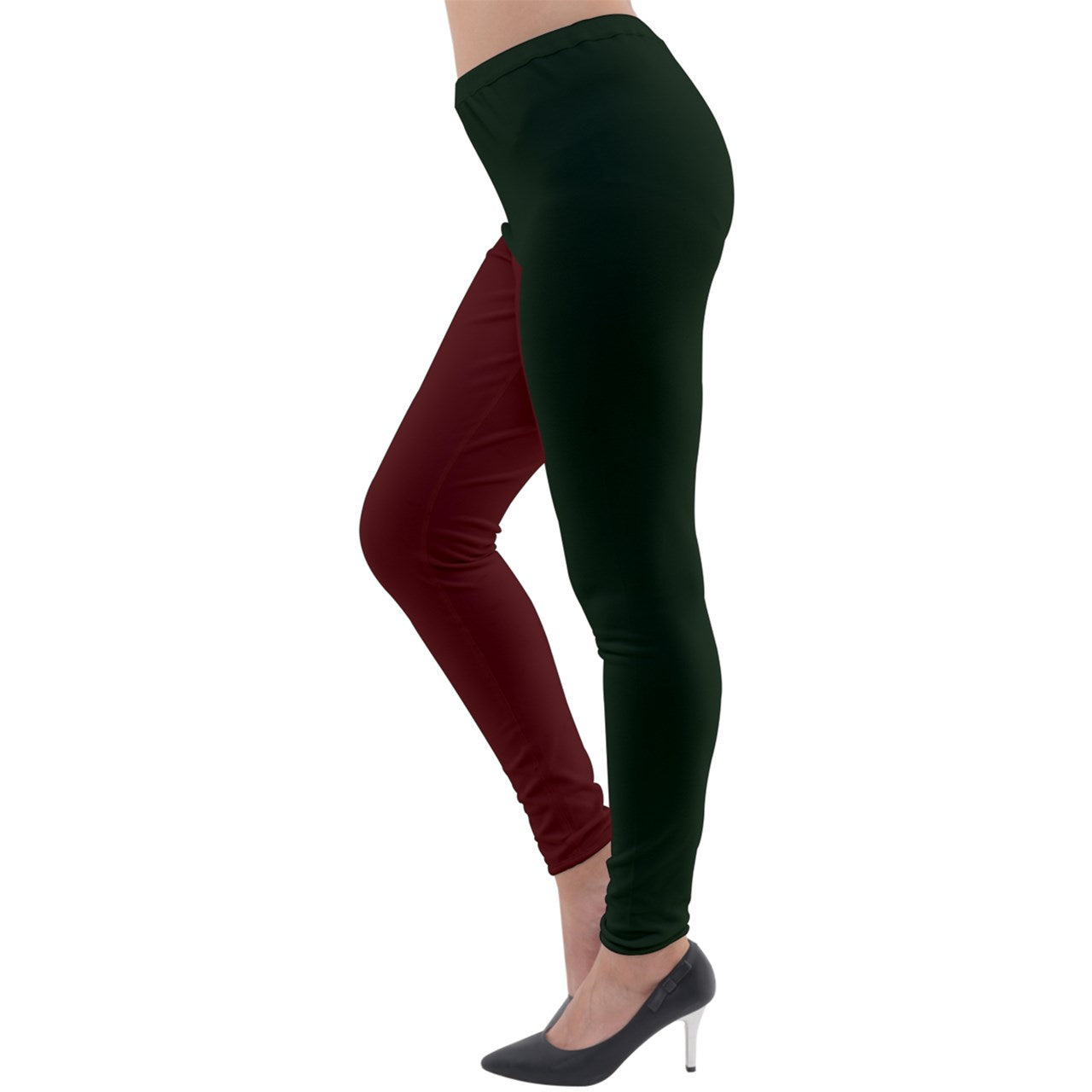 Red Green split Lightweight Velour Leggings