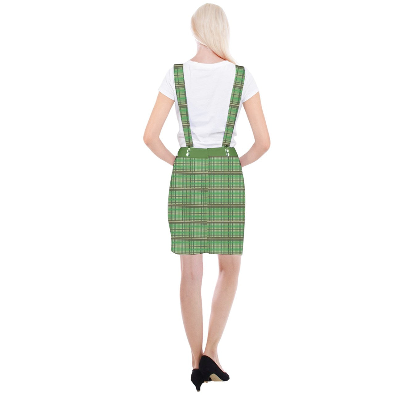 green academia Braces Suspender Skirt