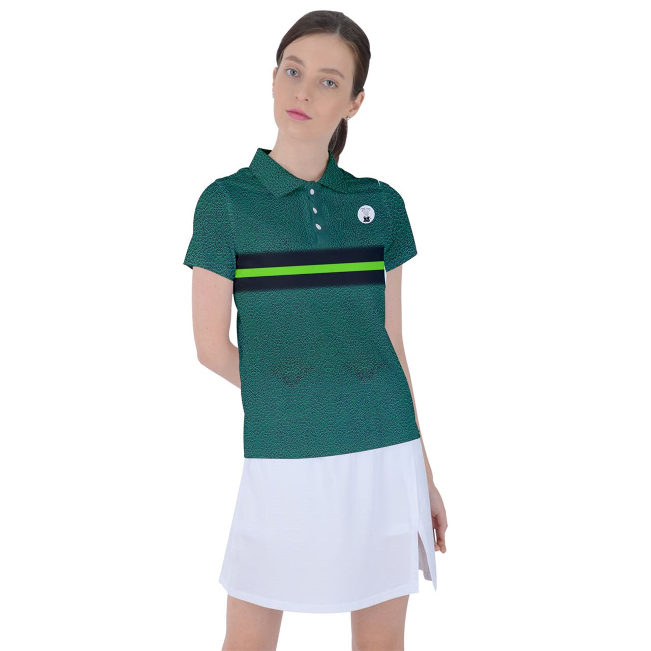green cheeta Polo Tee