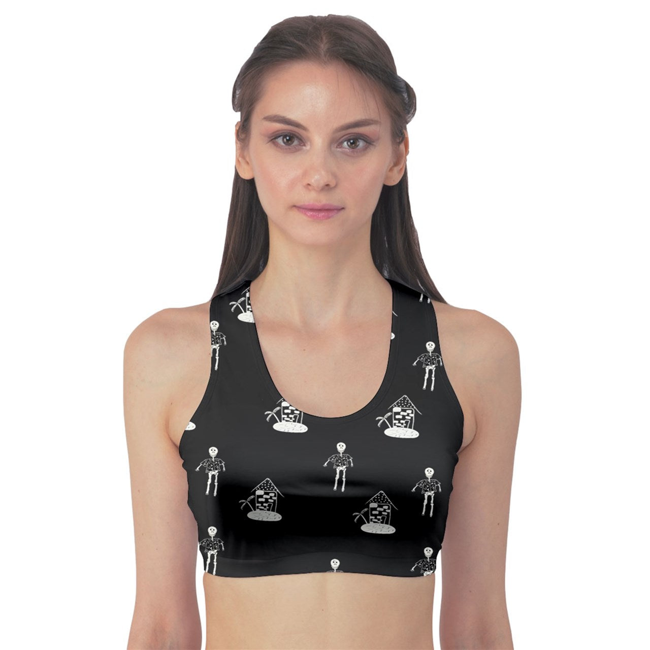 hawiian skeleton high neck Boy Bra