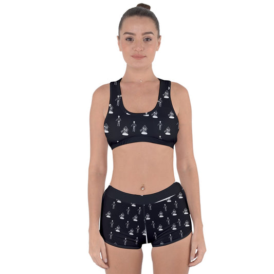 hawiian skeleton Racerback Boy Bikini Set