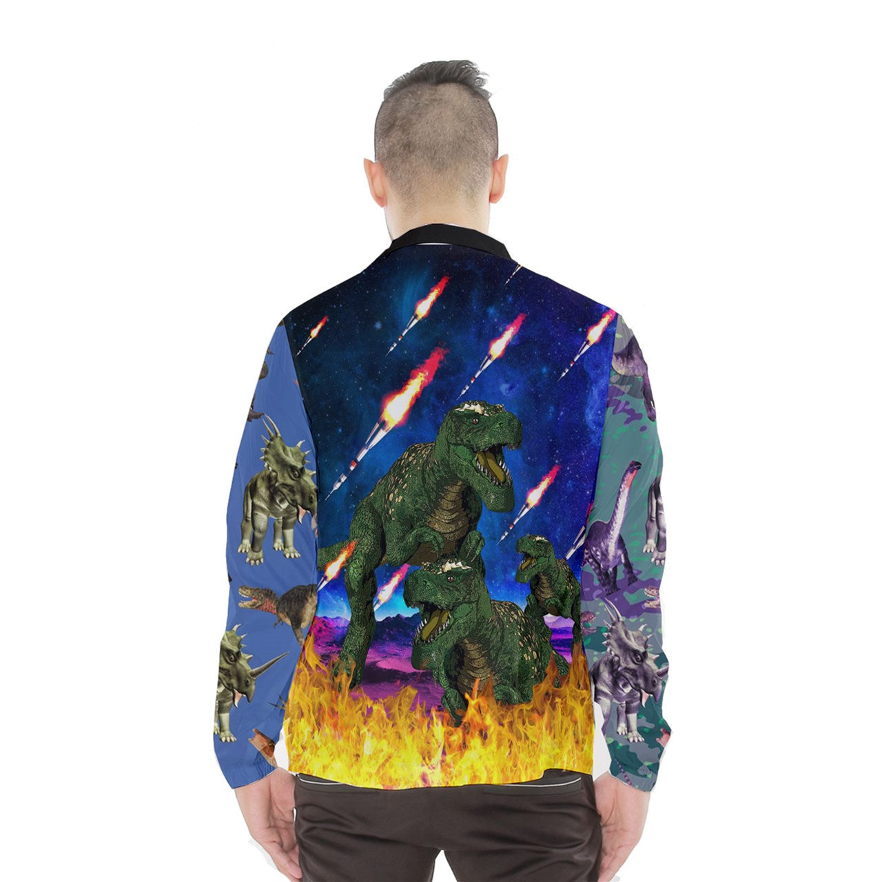 dinomight pattern block Windbreaker