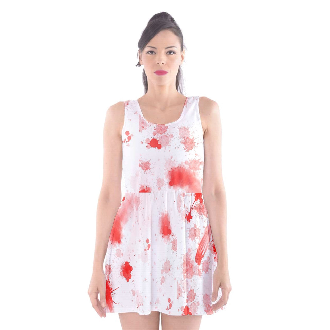 blood spatter Scoop Neck Skater Dress