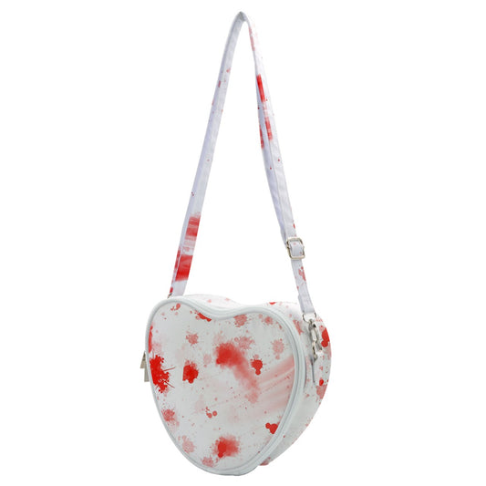 blood spatter Heart Shoulder Bag