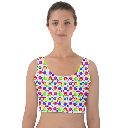 complex rainbow dot Velvet Crop Top