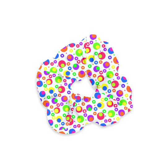 complex rainbow dot pattern Velvet Scrunchie