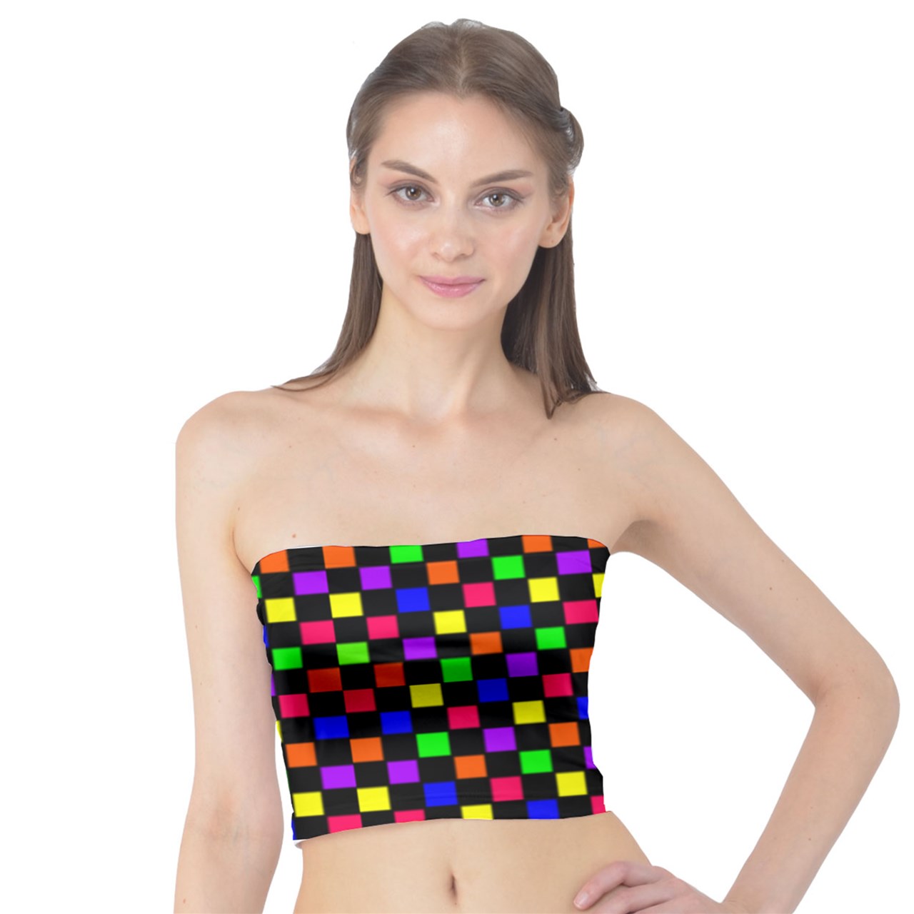 rainbow checker Tube Top