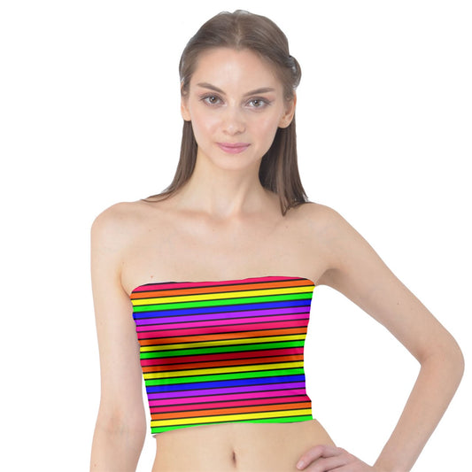 rainbow stripe Tube Top