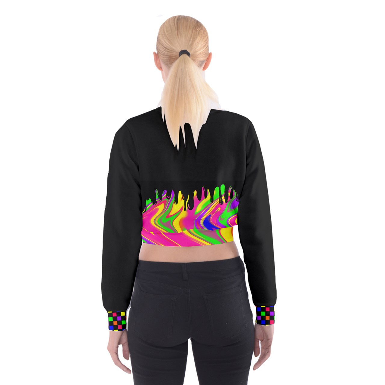 rainbow drip Cropped Sweatshirt