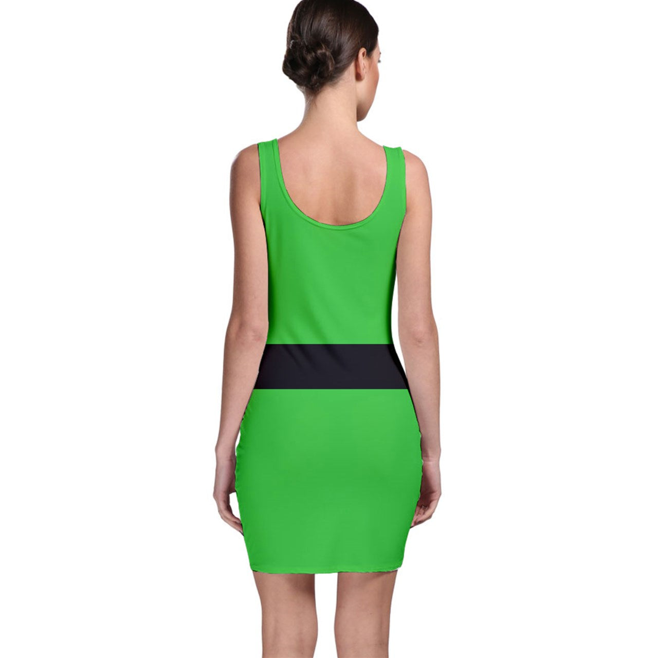 neon green strapped Bodycon Dress