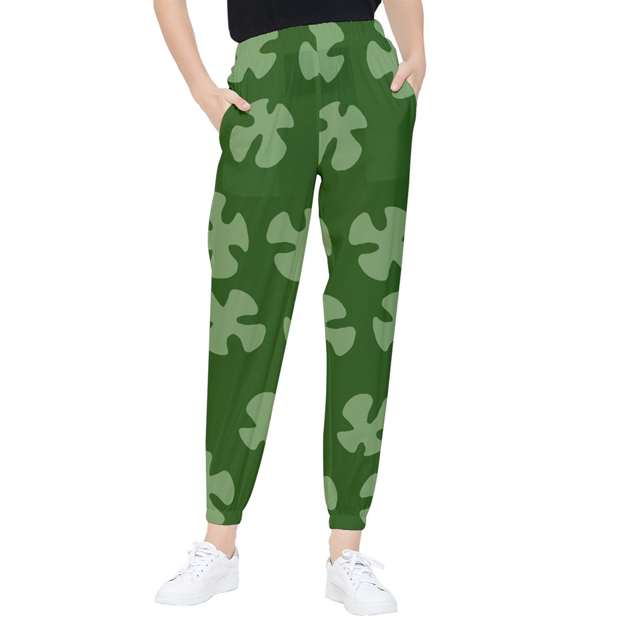 green beach camo Tapered Pants