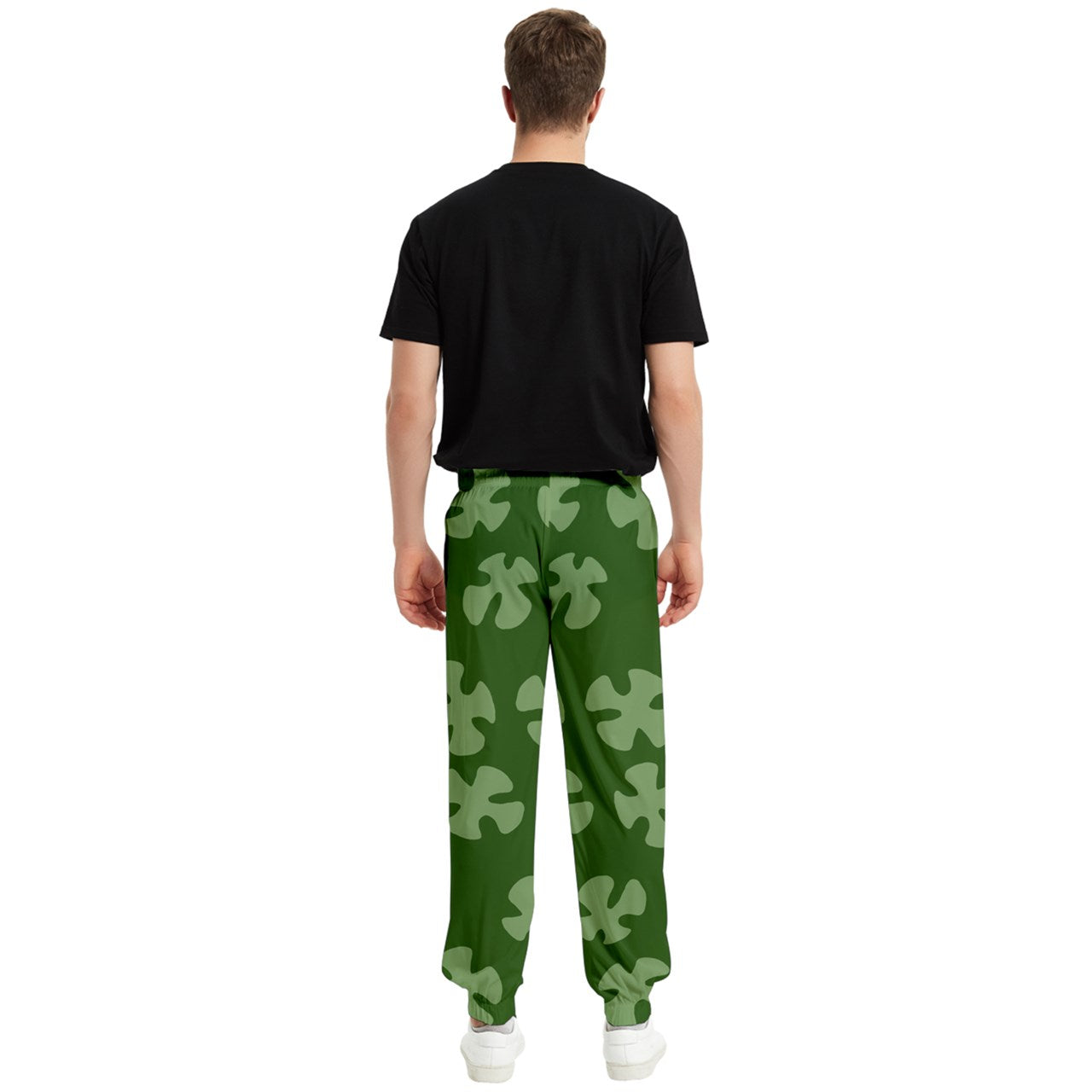 green beach camo Elastic Waist Pants