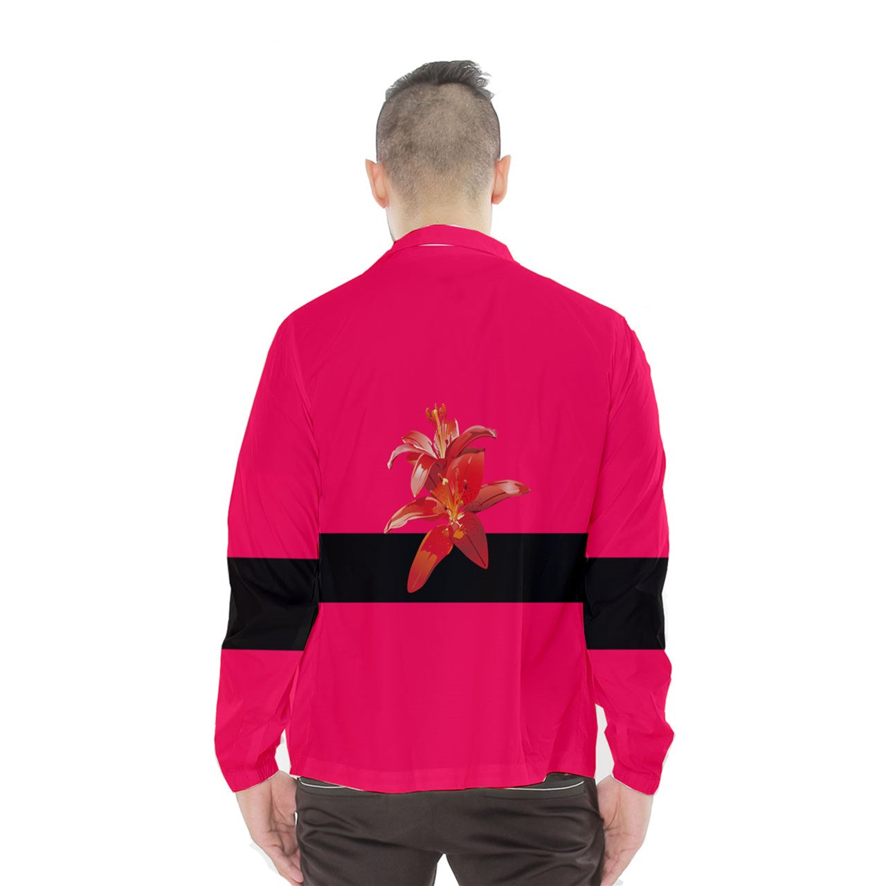 hot pink strapped Windbreaker