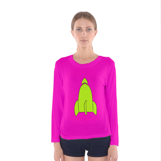 reggies green rocket ship Long Sleeve Tee