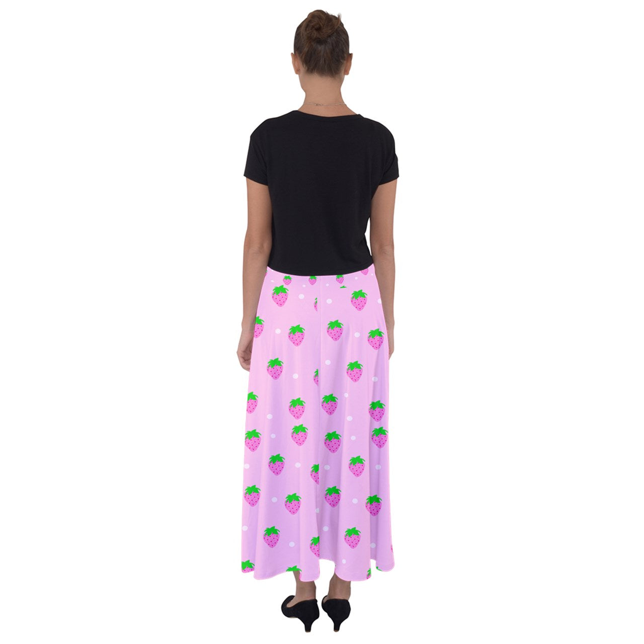 strawberrie's pink Flared Maxi Skirt
