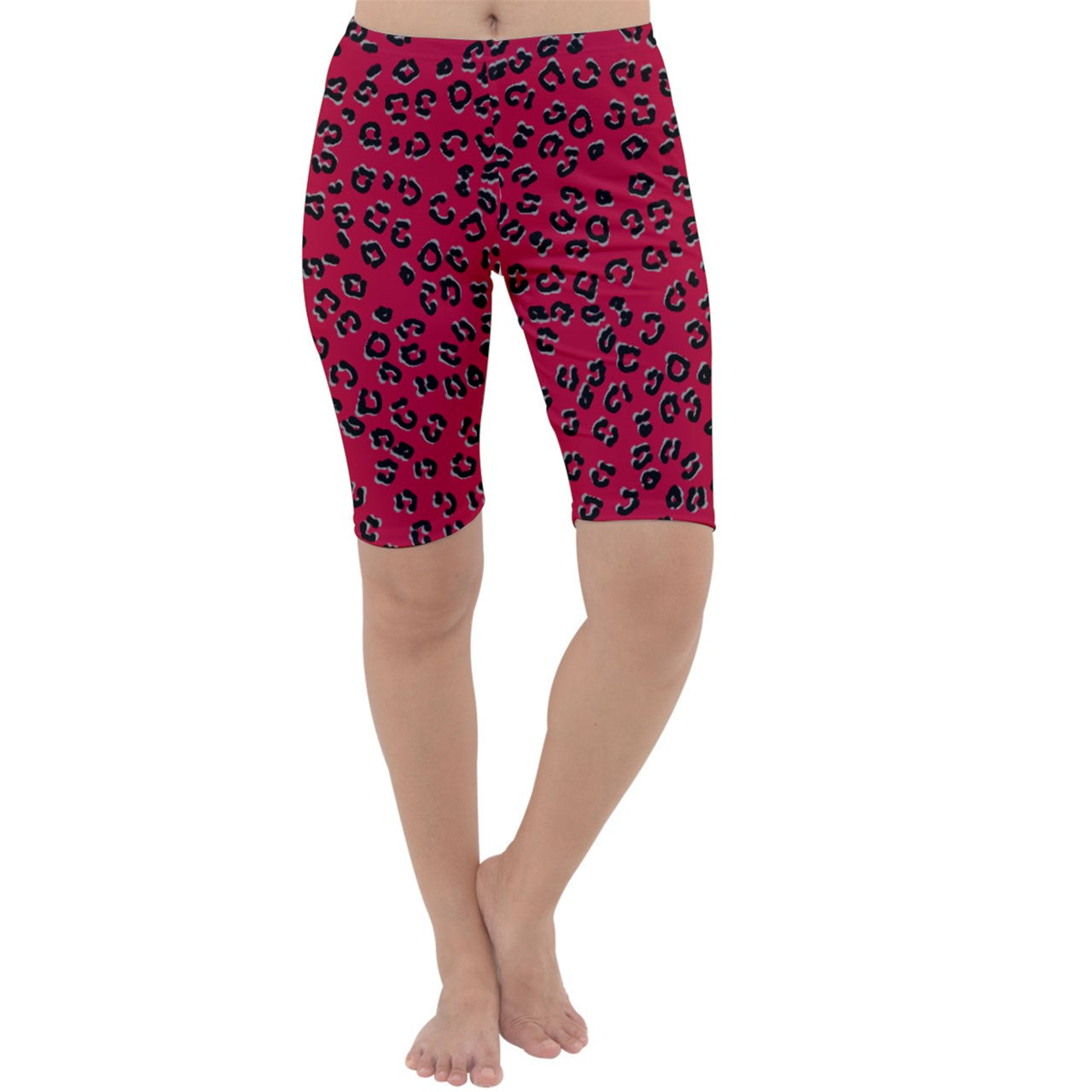 Red Cheetah Cropped Leggings