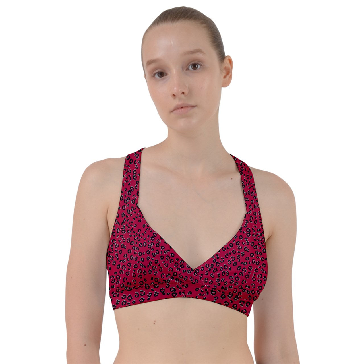 Red Cheetah Sweetheart Sports Bra