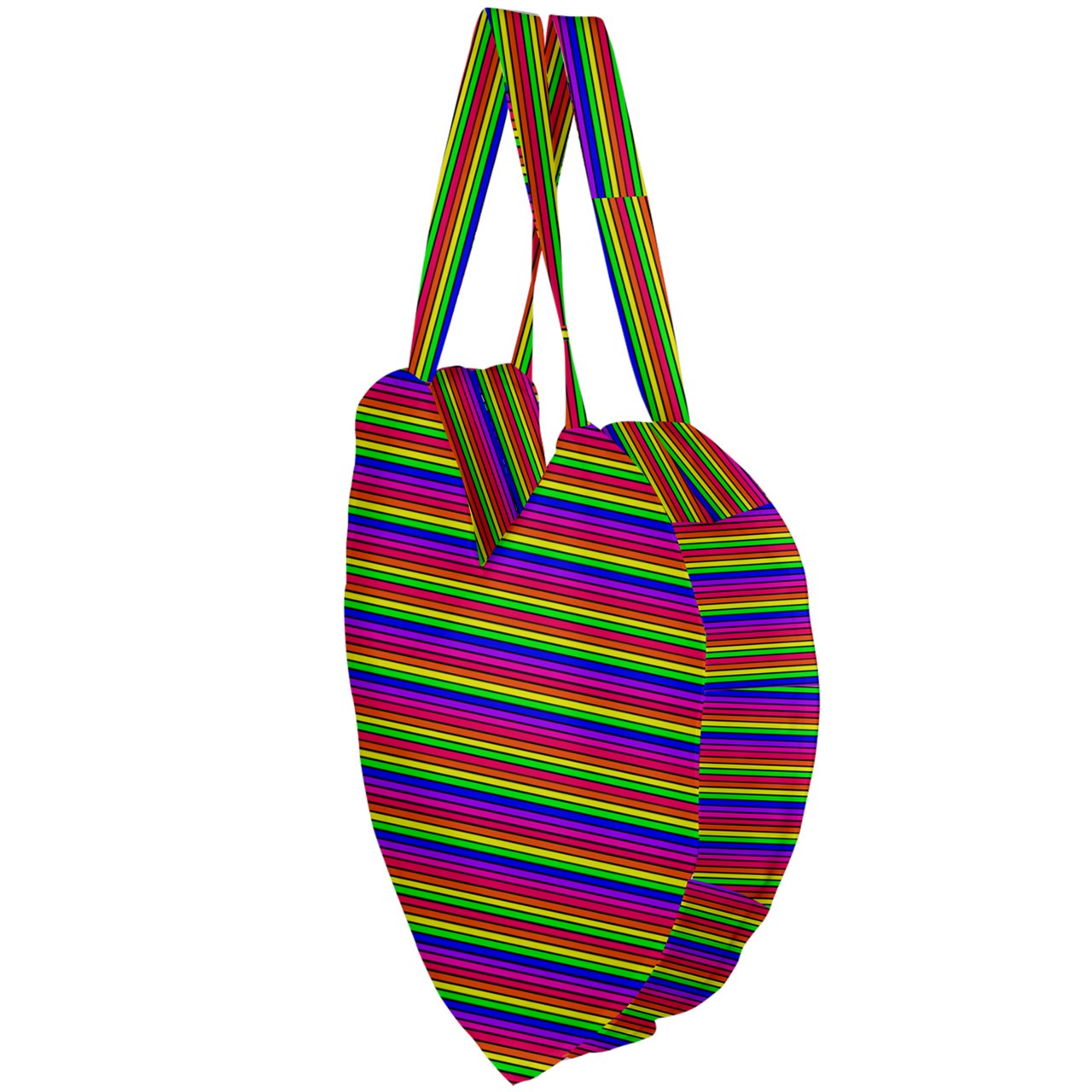 rainbow stripe Giant Heart Shaped Tote