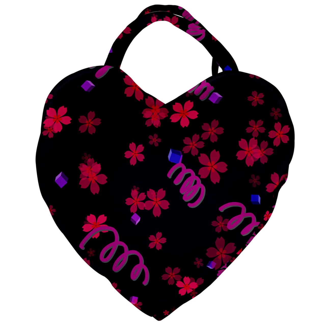 springed flowers Giant Heart Shaped Tote