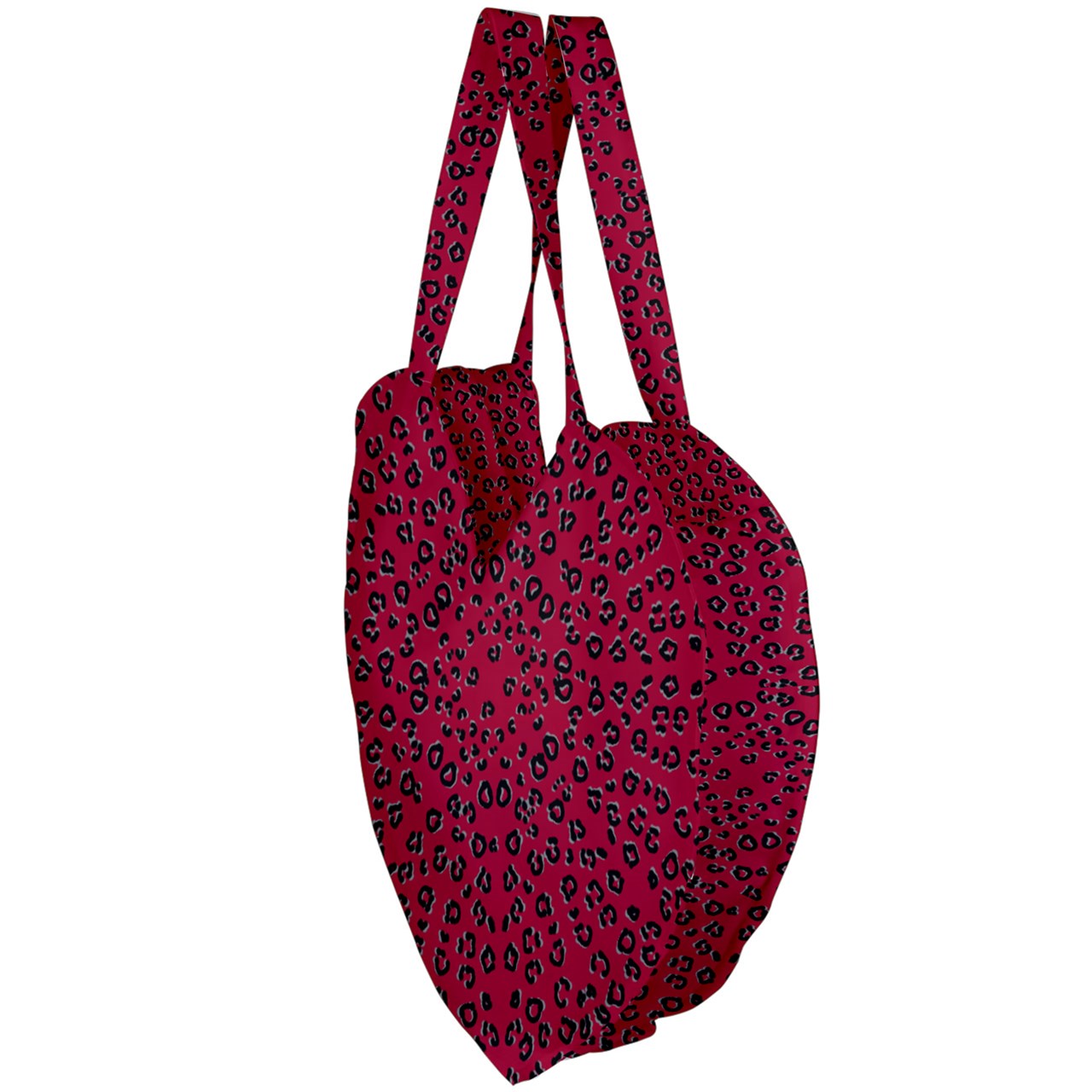 Red Cheeta Giant Heart Shaped Tote