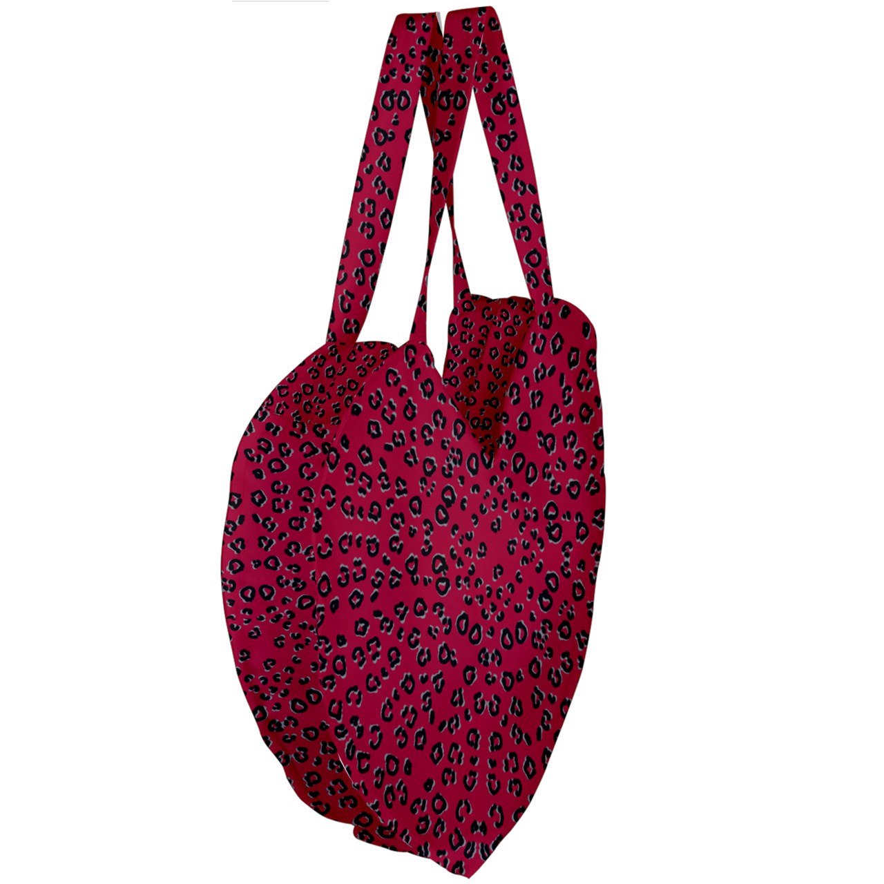 Red Cheeta Giant Heart Shaped Tote