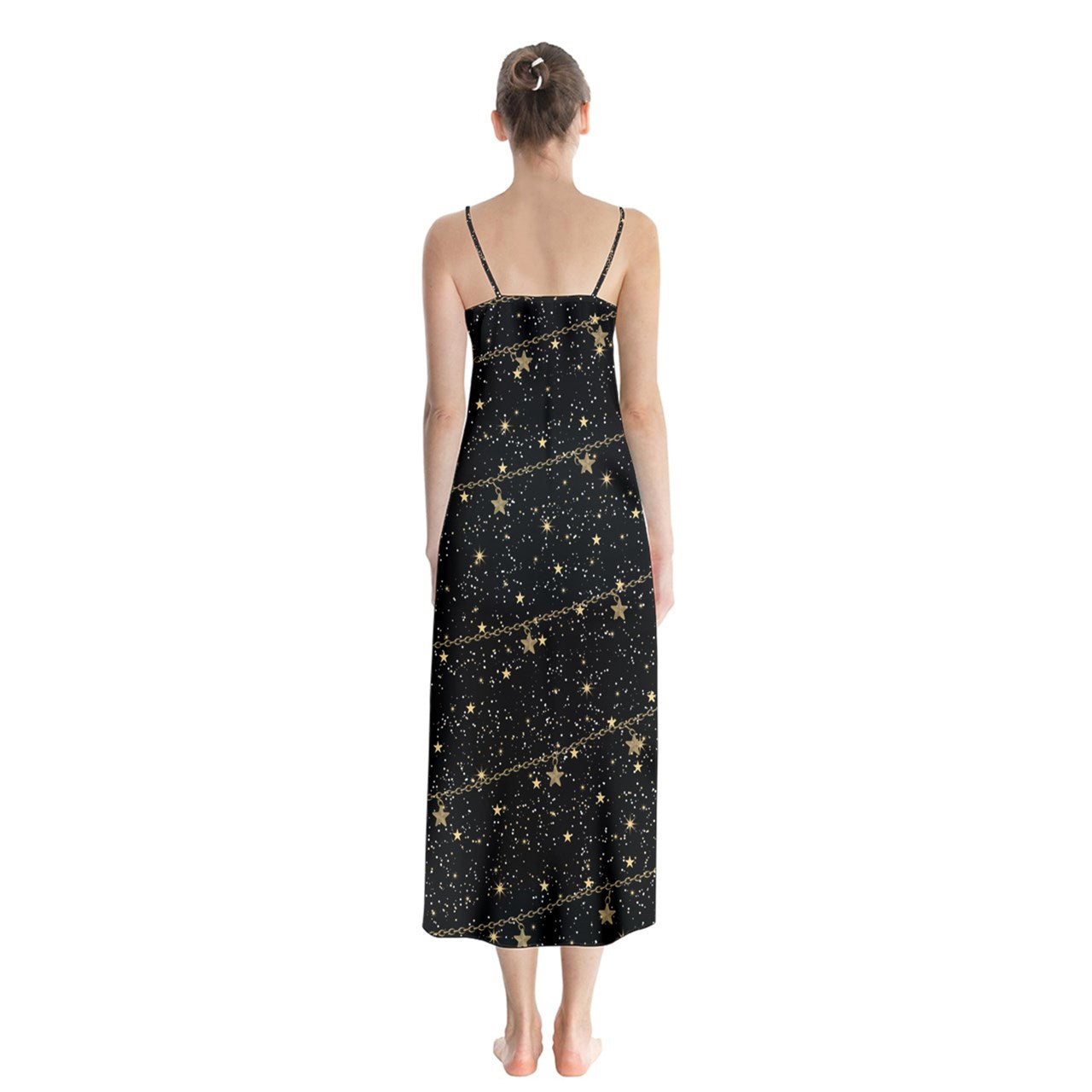 chain of stars Button Up Maxi Dress
