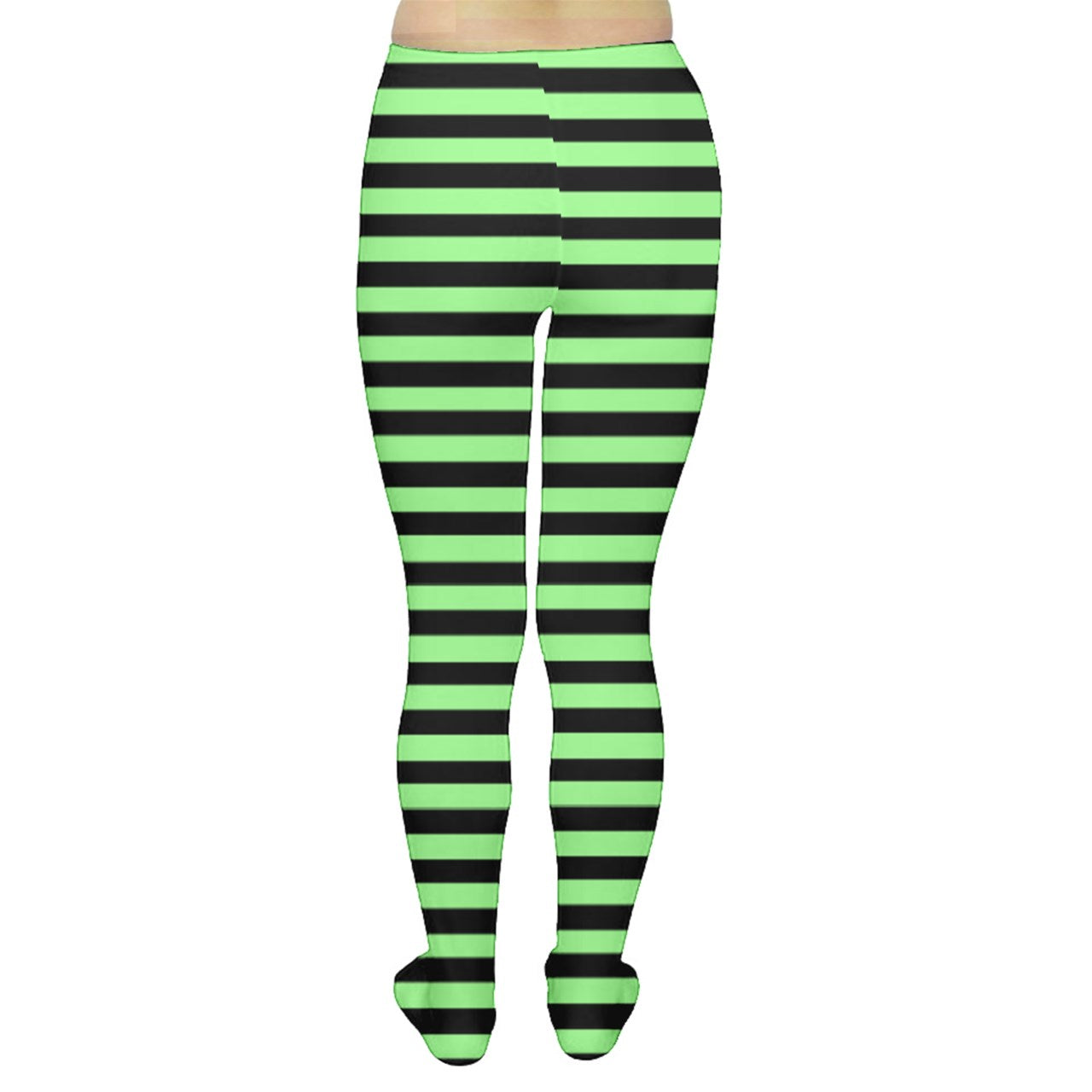 Neon Green Stripe Tights