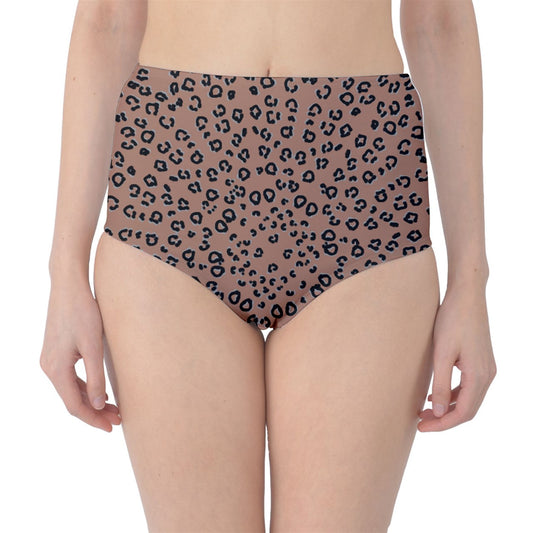 brown cheetah Classic High-Waist Bikini Briefs