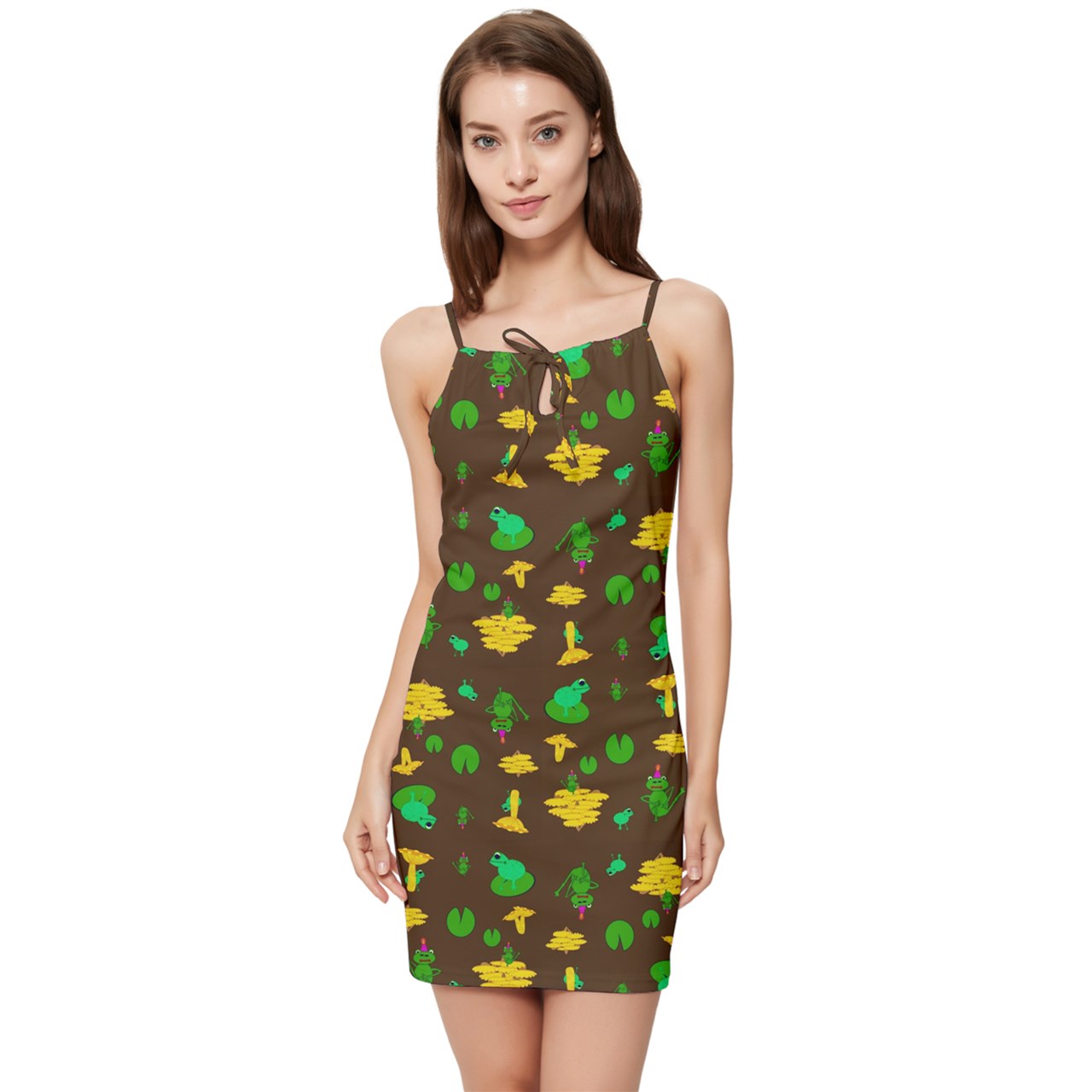 Mushroom Frog Summer Tie Front Dress