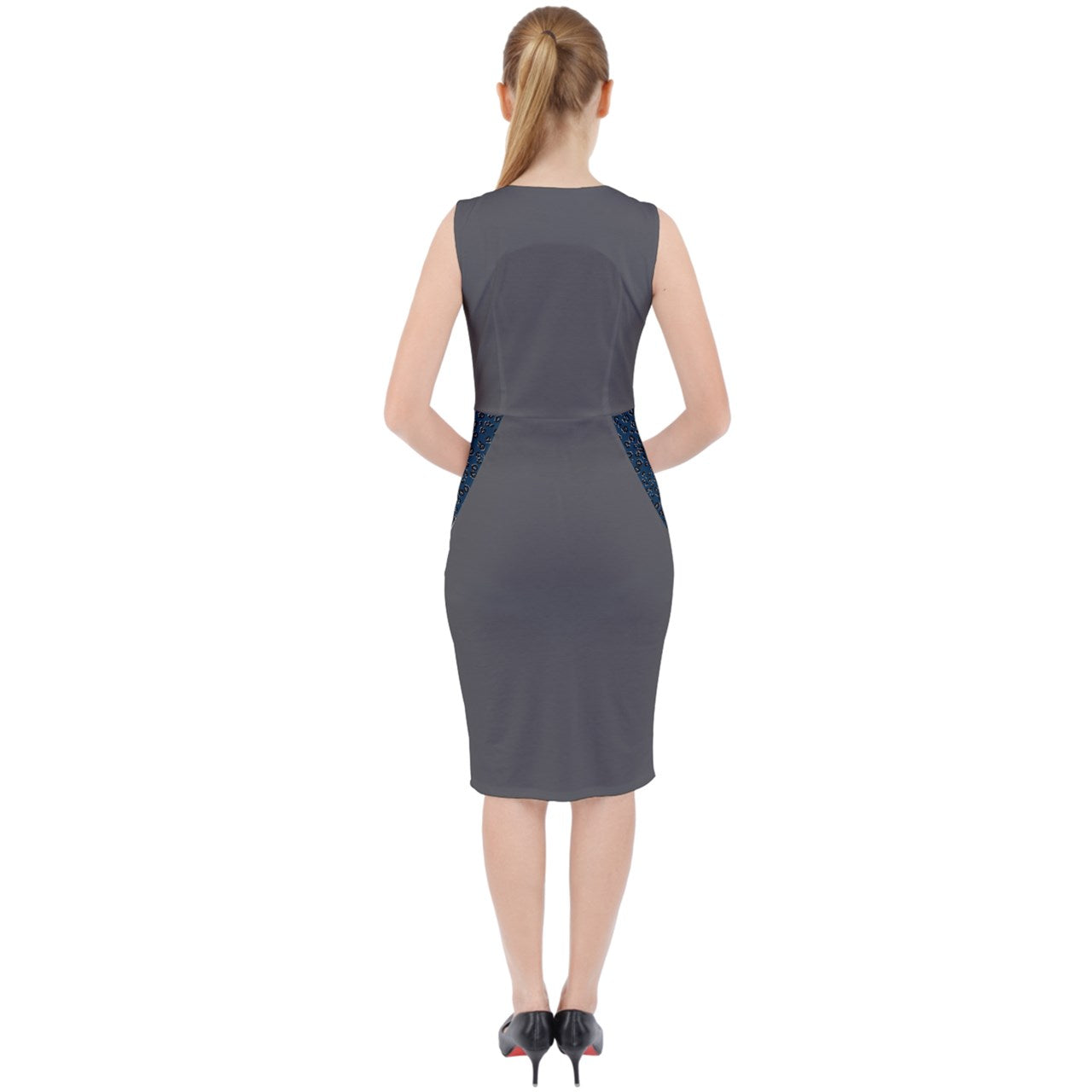 navy cheetah Midi Bodycon Dress